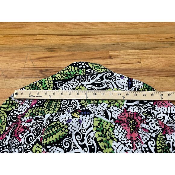 Coldwater Creek Women's 1X White Artsy Cotton Jacket Beach Tropical Hawaiian - Picture 7 of 9